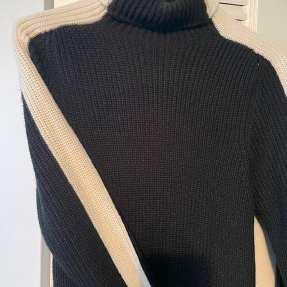 a.n.a Women's black sweater with white accent shoulder stripe - Picture 3 of 9